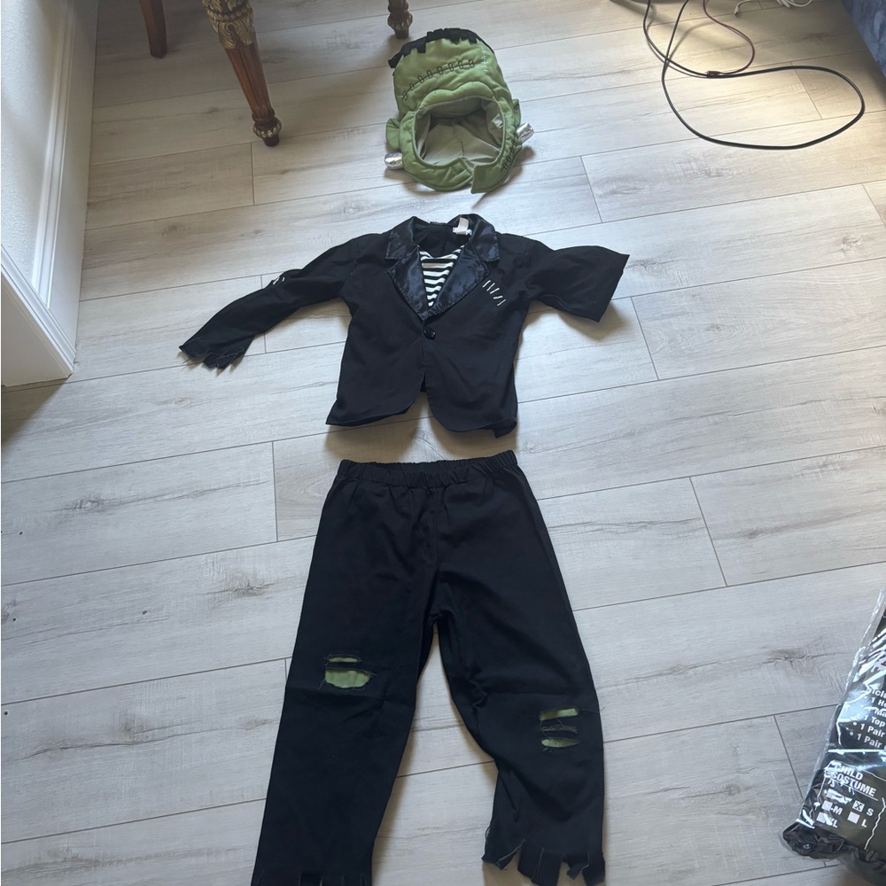 Kids Black and Green Monster Costume